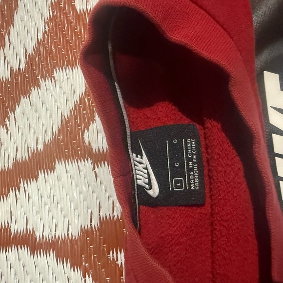Nike Red Colorblock Crewneck Sweatshirt with Navy & White Accents - Picture 2 of 2